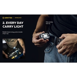 Armytek Crystal WUV Multi Mini Ficklampa, Grå